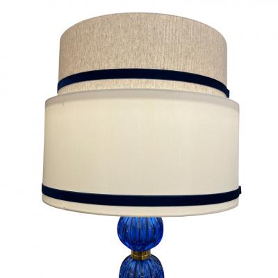 Murano Blue Lobed Spheres Lamps