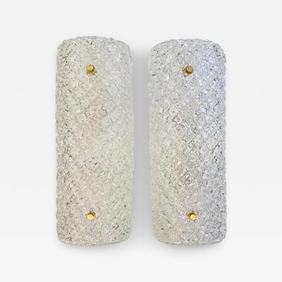 Murano Clear Textured Glass Wall Sconces Available Now Pair Current Production