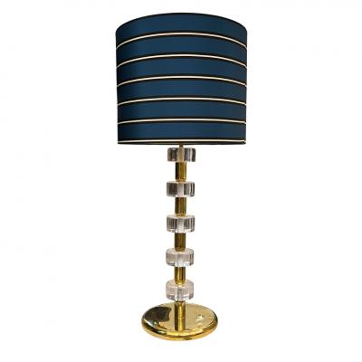 Murano Discs Lamp and Striped Shade