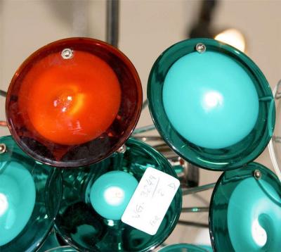 Murano Glass Art Deco Style Glass Disc Fixture