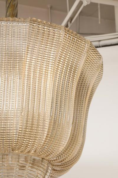 Murano Glass Chandelier Pendant in the style of Barovier Toso Italy