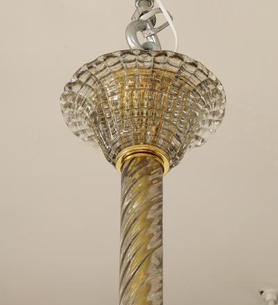 Murano Glass Chandelier Pendant in the style of Barovier Toso Italy