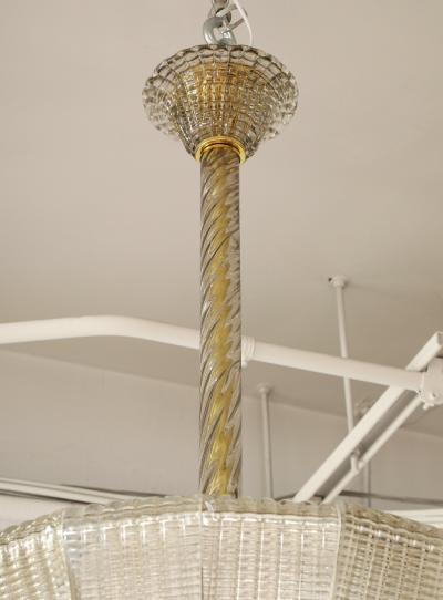 Murano Glass Chandelier Pendant in the style of Barovier Toso Italy