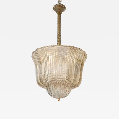 Murano Glass Chandelier Pendant in the style of Barovier Toso Italy