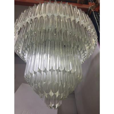Murano Glass Chandelier With Quadriedro 45 Degrees Cut