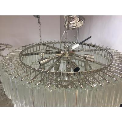 Murano Glass Chandelier With Quadriedro 45 Degrees Cut