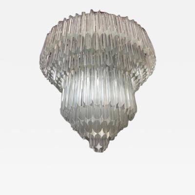 Murano Glass Chandelier With Quadriedro 45 Degrees Cut