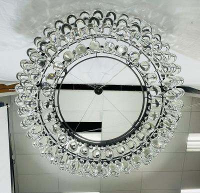 Murano Glass Drop Chandelier with Blackened Metal Frame Made in Italy