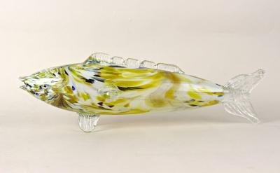 Murano Glass Fish Sculpture Multicolored Mid Century Italy ca 1950