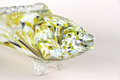 Murano Glass Fish Sculpture Multicolored Mid Century Italy ca 1950