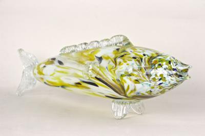 Murano Glass Fish Sculpture Multicolored Mid Century Italy ca 1950