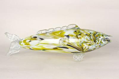 Murano Glass Fish Sculpture Multicolored Mid Century Italy ca 1950