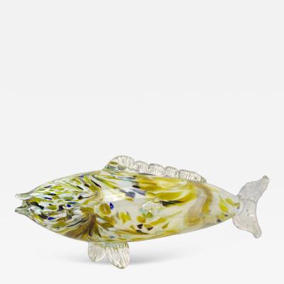 Murano Glass Fish Sculpture Multicolored Mid Century Italy ca 1950