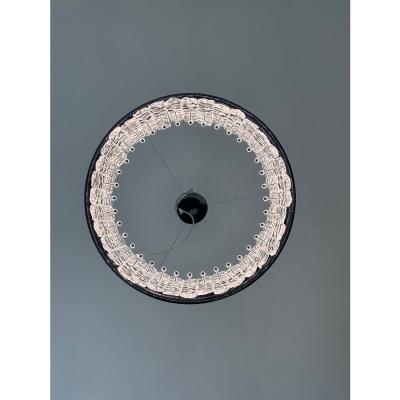 Murano Glass Ice Chandelier Hammered Clear Glass in Polish Kromo Ring