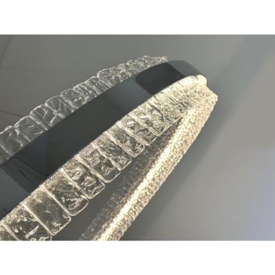 Murano Glass Ice Chandelier Hammered Clear Glass in Polish Kromo Ring