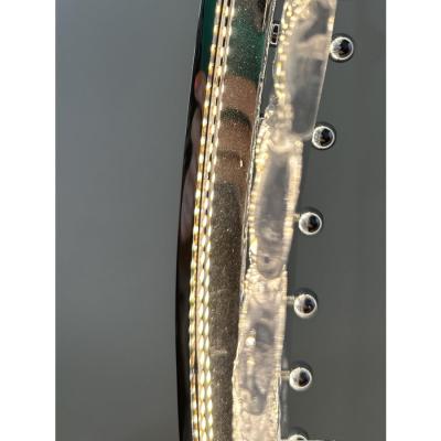 Murano Glass Ice Chandelier Hammered Clear Glass in Polish Kromo Ring