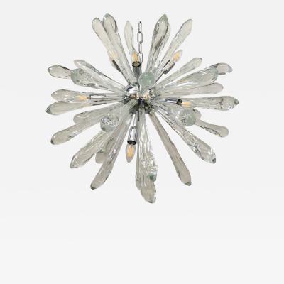 Murano Glass Ice Clear Sputnik Italian Chandelier