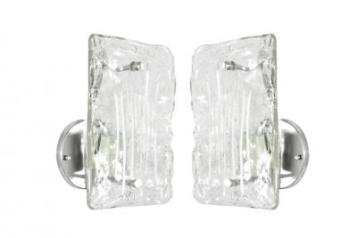 Murano Glass Ice Drip Sconces Austria 1960s