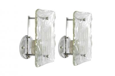 Murano Glass Ice Drip Sconces Austria 1960s