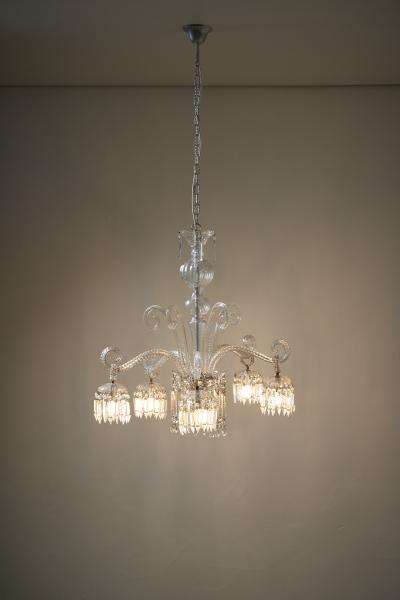 Murano Glass Octopus Five Light Chandelier 1930s