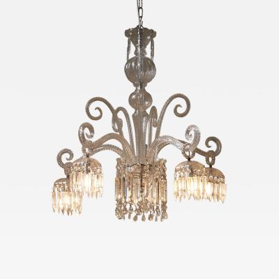 Murano Glass Octopus Five Light Chandelier 1930s