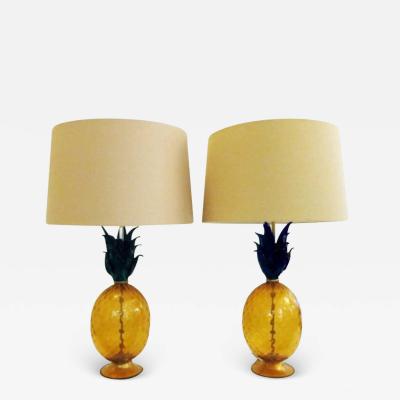 Murano Glass Pineapple Table Lamps