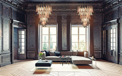 Murano Glass Pink and White Petals Chandelier Italian Modern 1980s