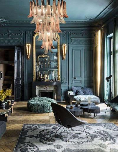 Murano Glass Pink and White Petals Chandelier Italian Modern 1980s