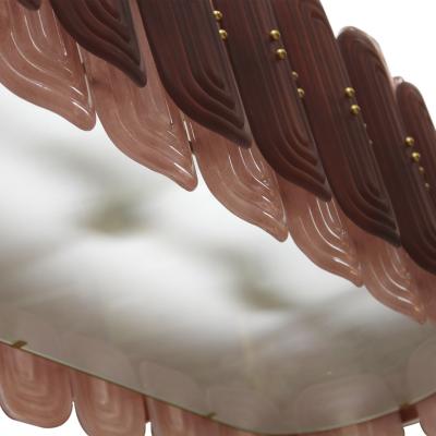 Murano Glass Suspension Lamp with Gold Metal Structure Italy