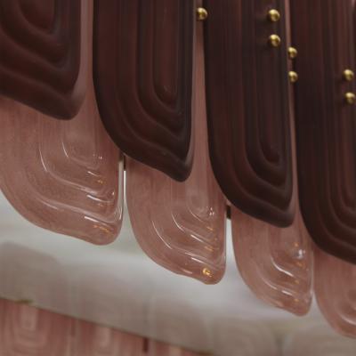 Murano Glass Suspension Lamp with Gold Metal Structure Italy