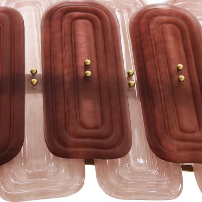 Murano Glass Suspension Lamp with Gold Metal Structure Italy