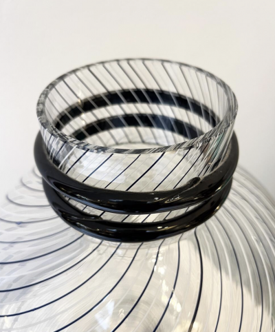 Murano Glass Vase by Fratelli Toso 1980s