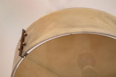 Murano Glass and Patinated Brass Drum Chandelier