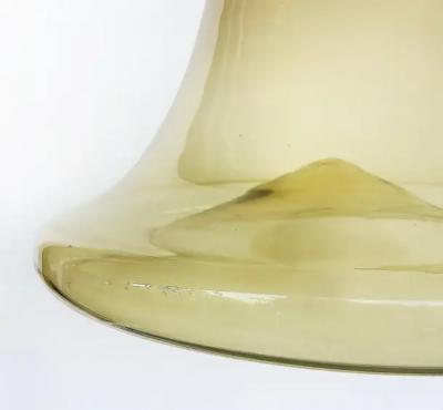 Murano Mid century Brass Glass Bell Shaped Pendant Light Fixture