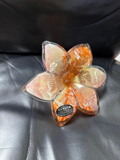 Murano Orange Handblown Flower