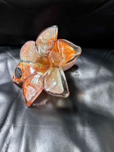 Murano Orange Handblown Flower