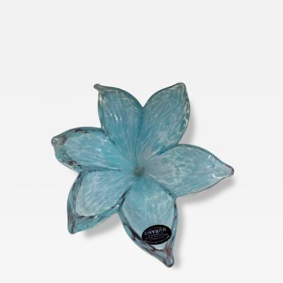 Murano Powder Blue Handblown Flower