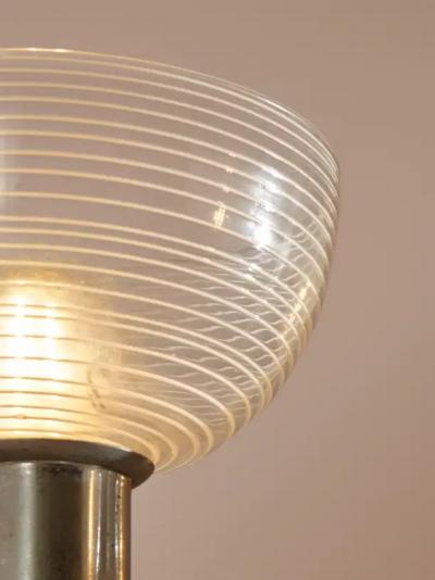 Murano Rationalist Chandelier with Filigrana and Lattimo Glass Italy 1930s