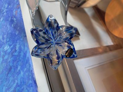 Murano Royal Blue Handblown Flower