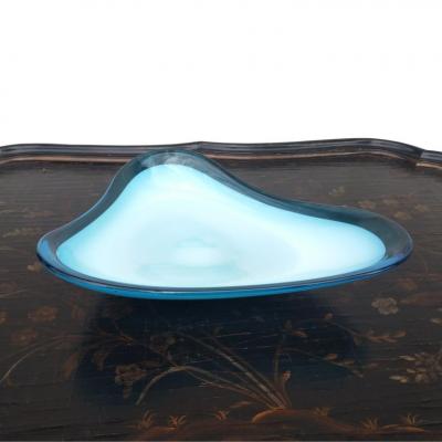 Murano Sommerso Biomorphic Shaped Bowl Centerpiece