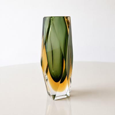 Murano Sommerso Faceted Glass Vase Italy 1960s 