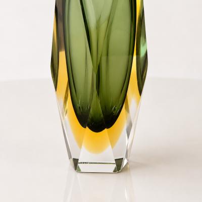 Murano Sommerso Faceted Glass Vase Italy 1960s 