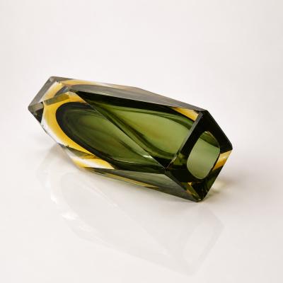 Murano Sommerso Faceted Glass Vase Italy 1960s 