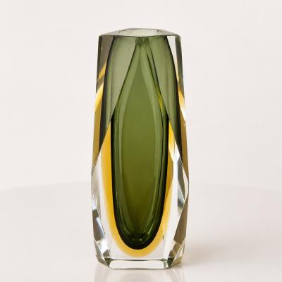 Murano Sommerso Faceted Glass Vase Italy 1960s 