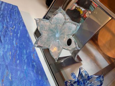 Murano Turquoise Handblown Flower