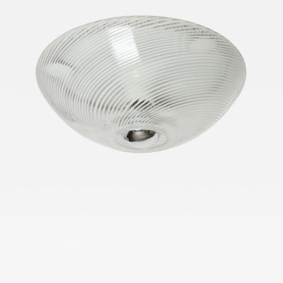 Murano flush mount ceiling or wall light in filigrana glass