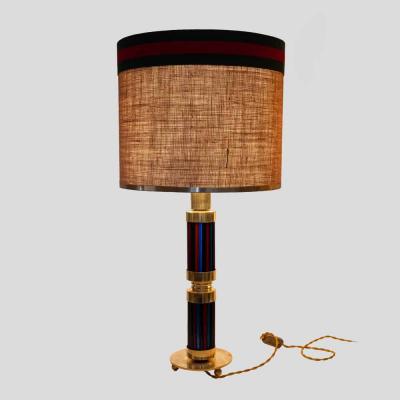 Murano glass and brass table lamps with Gucci inspired shades