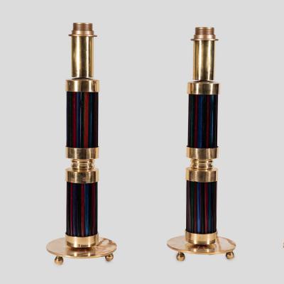 Murano glass and brass table lamps with Gucci inspired shades