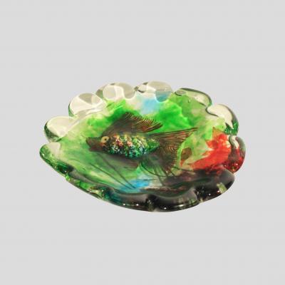 Murano glass bowl with aquarium fusion
