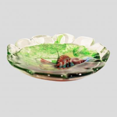 Murano glass bowl with aquarium fusion